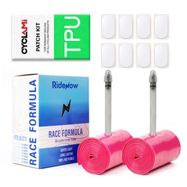 2 Pack TPU Bike Inner Tube Mountain Bicycle Tire 26/27.5'' Compatible with 26/27.5 x 1.9/2.0/2.1/2.2/2.3/2.4/2.5 Valve Length French 45mm for MTB Ultralight (Include 8 PCS Bike Inner Tire Patch)