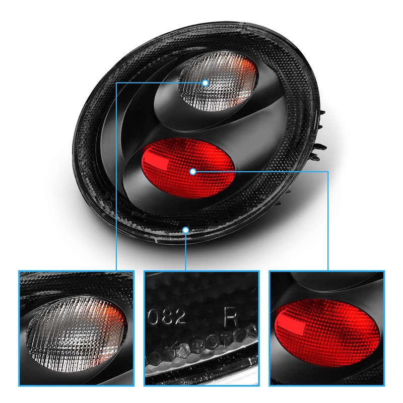 AmeriLite Clear Black Altezza Taillights For 1998-2005 Volkswagen Beetle -