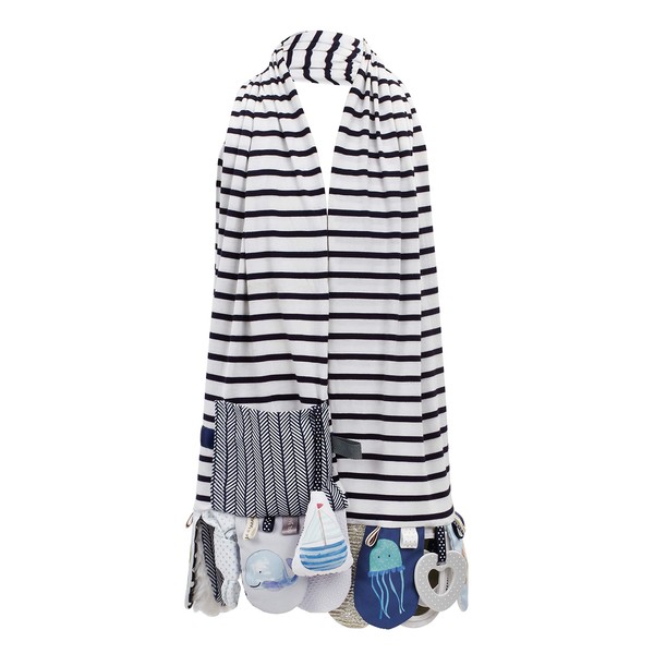 DEMDACO Baby Activity - Bufanda de moda con rayas azules,