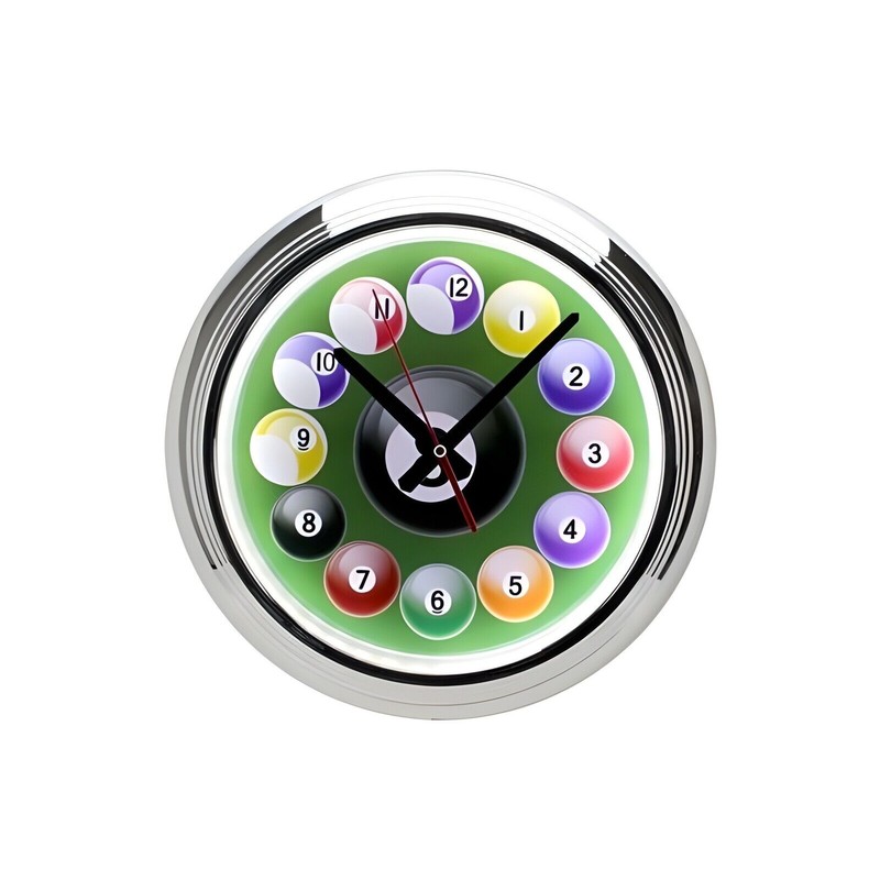 CHH 13" Billiard Pool LED Wall Clock with Ball Markers