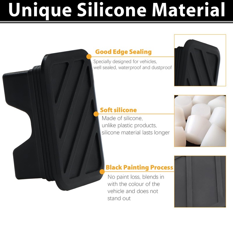 JERBOR 2Pack Silicone Pickup Trucks BedRail Stake Pocket Covers for