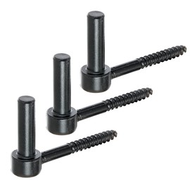 Alberts 306434 Screw-In Brackets J Hook with Cut Thread Black Dip Paint Backset Diameter 14 mm Length 105 mm Set of 3