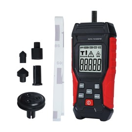 JuviPerpric 2-in-1 Digital Tachometer, Handheld Contact 3~19999RPM & Non-Contact 3~99999RPM Meter with 4 Probes,Hold Data, RPM Tachometer for Small Engines