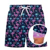 uideazone Board Shorts for Men Neon Flaminogo Swim Trunks Hawaiian