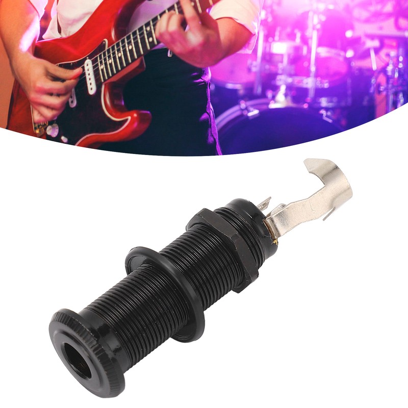 Guitar End Pin Jack Socket Threaded Metal 6.35mm for Bass