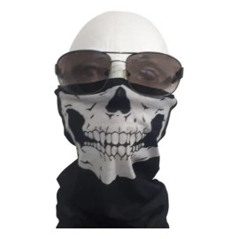 Bandana Balaclava Calavera Algodón Para Ciclismo y Moto Color Negro