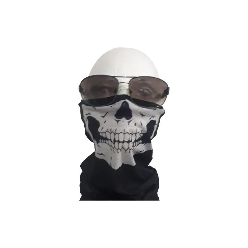 Bandana Balaclava Calavera Algodón Para Ciclismo y Moto Color Negro