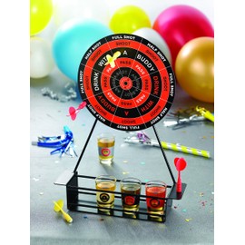 Crystal Clear Shot Glass Darts Bar Game Set, 10 Piece, Biack