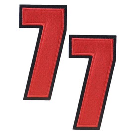 4 Inch Number 7 Patch Iron On or Sew On Patches Appliques Decorative Repair Patches 2 Pcs (Red Number 7)