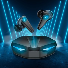 BINDEN Audifonos Gamer Dark Manta Audifonos inalambricos TWS In-Ear Bluetooth 5.1 con Estuche de Carga hasta 24hrs Baja Latencia 60ms Game Mode…