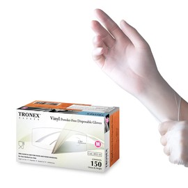 TRONEX 1500 Pcs Clear Disposable 3 Mil Small Medium Vinyl Gloves Powder Free Food Handling Bakery (Small)