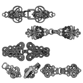 4Pcs Vintage Sweater Shawl Clip Set, Vintage Sweater Swirl Clip, Cardigan Clip, Cape Cloak Clasp, Brooch Clip, Rhinestones Retro Cardigan Shawl Clips (Gun Black)