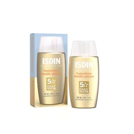 ISDIN Fusion Water Urban SPF 30, Protector Solar Facial, Textura ulltraligera de uso diario para entornos urbanos, 50ml