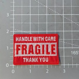 Unbranded Fragile Patch Handle With Care Emo Punk Memes Embroidered Iron On 1.75x2.75"