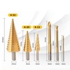 6PCS Step Drill Bit Set Metal Wear Resistant High Hardness