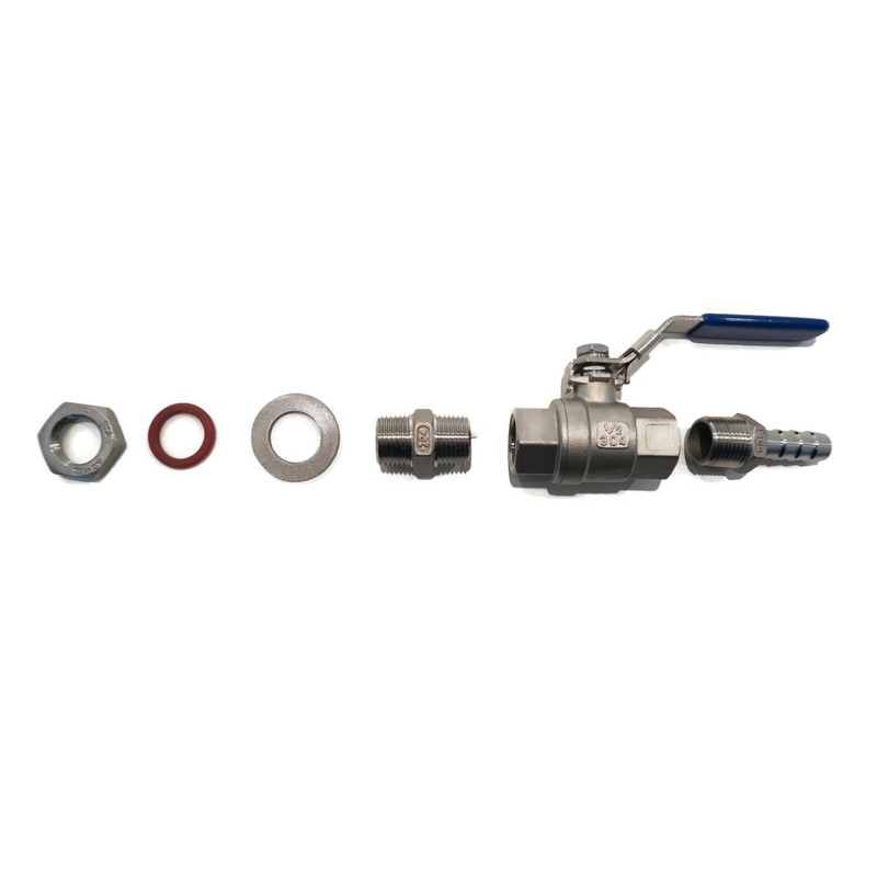 HomeBrewStuff 1/2" Stainless Steel Valve Weldless Bulkhead For Home Brew