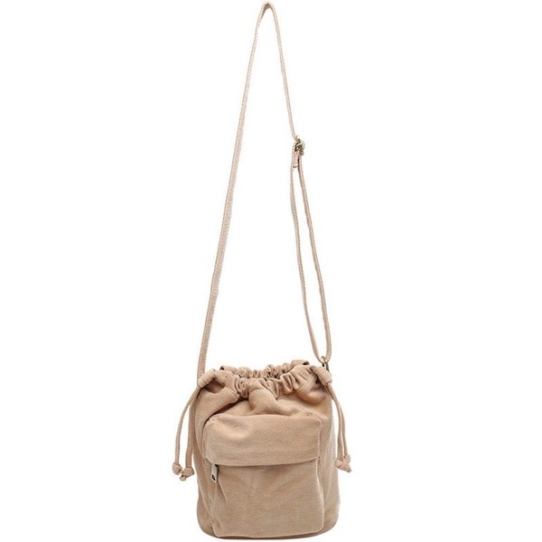 Jeelow Small Canvas Bucket Crossbody Cellphone Bags Drawstring Purses For