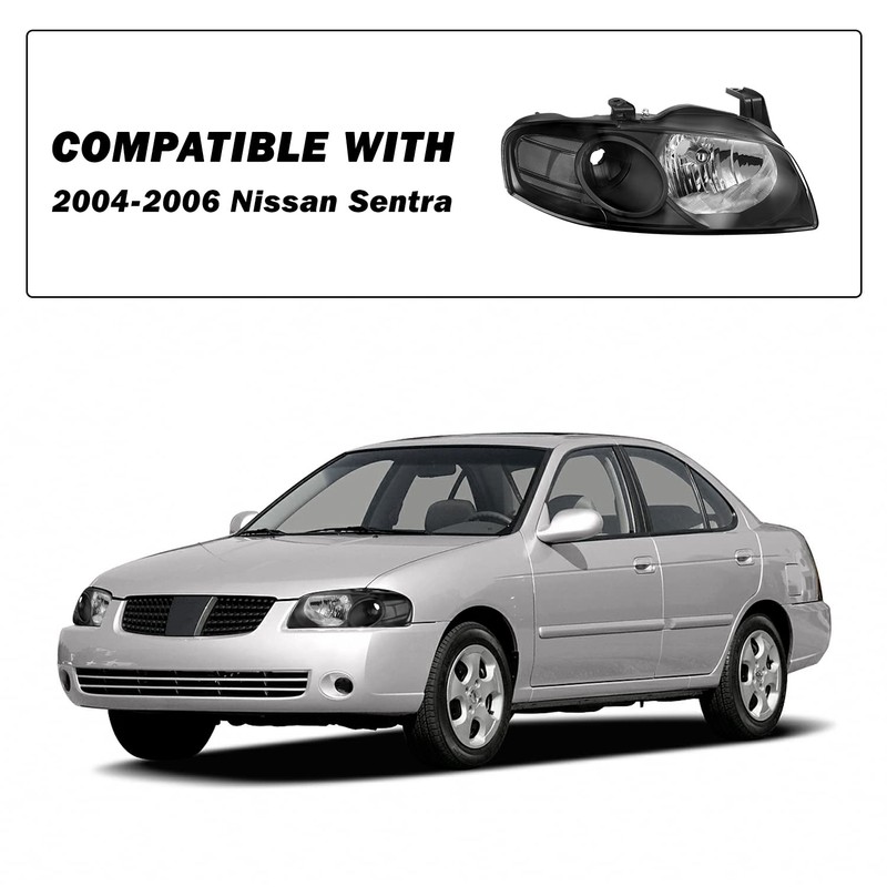 SOCKIR Halogen Headlight Assembly Compatible with 2004 2005 2006 Nissan