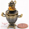 Brass Amber Figurine of Russian Samovar Teapot Totem talisman IronWork