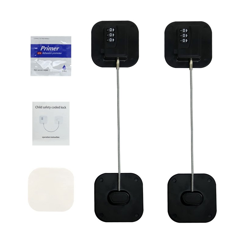 2 x Fridge Lock with Code No Drilling for Children