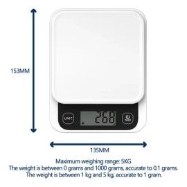 Báscula Nutricional Inteligente Para Cocina 5kg/0,1g Caloría