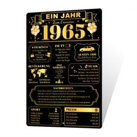 Putuo Decor 1965 Memory Metal Sign, Nostalgic Aluminium Decoration, Retro Gift for Vintage 1965, Living Room or Bar, 12 x 8 Inches