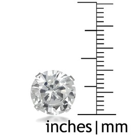 10MM Classic Brilliant Round Cut Cubic Zirconia (CZ) Sterling Silver Solitaire Stud Earrings/Ear Studs for Women Ladies Girls - Birthstone Earrings - BLUE ZIRCON. 10-BZIR