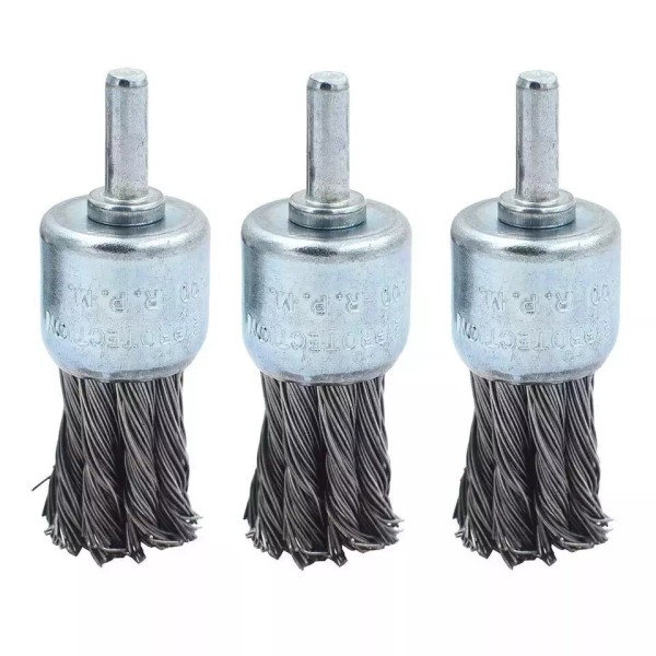 DGOL 3 Packs 1 Inch Twist Wire Knot Cup Brush