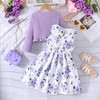 Little Girls Dress and Cardigan 2 Piece Outfits Floral Tank