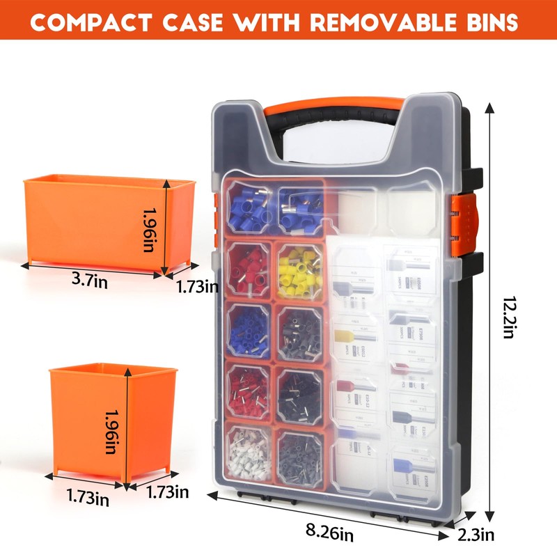 2200PCS Hexagonal Ferrule Crimping Tool Kit –Amliber AWG30-5 Self-Adjusting Wire