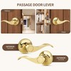 Moquin 5 Pack Wholesale Polished Brass Door Lever, Wave Design