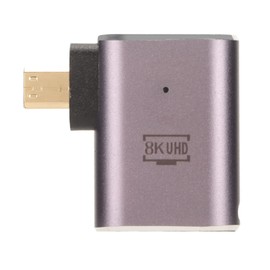 EBTOOLS Adaptador HDMI a HDMI de 8K, Convertidor HD Hembra a Micro HD de ángulo Izquierdo con Luz LED, 48 Gbps, Compatible con 8K, 4K 30Hz/120Hz, Resolución 1080P, para PC Portátil