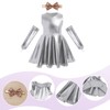 ABEWIP Baby Girls Metallic Dresses Outfits Sparkly Shiny Toddler Kids