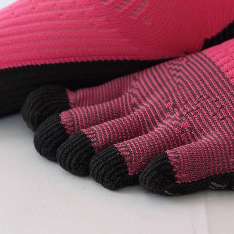 Tabio Football 5-Toe Socks, Made in Japan, Soccer, Futsal, pink,