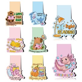 Funny Reading Magnetic Bookmark Gift - Wxiben 8 Pcs Cute Animal Bookmarks Magnets Ducks Capybara Magnet Book Marks Page Marker Clip Gifts for Women Men Students Teacher Book Lovers Reading