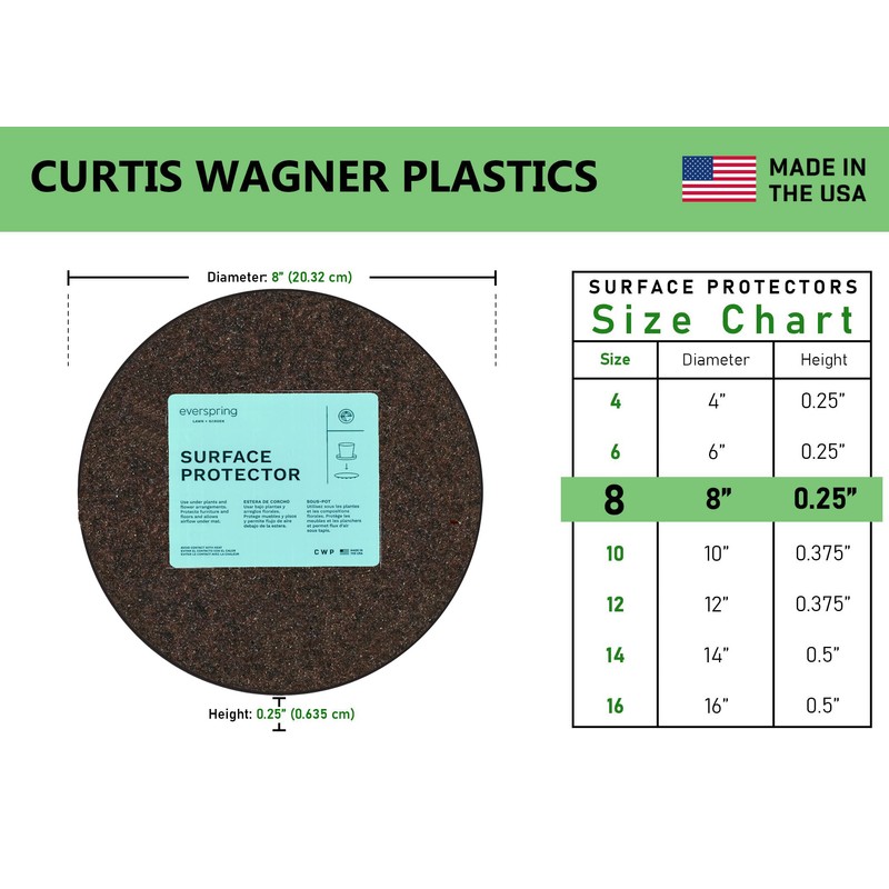 Curtis Wagner Plastics Corp. MA-800 Fabric Plant Mat (8" Diameter,