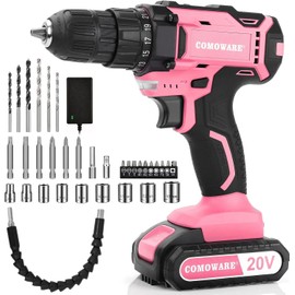 COMOWARE Taladro Eléctrico Inalámbrico 20V 2 Velocidades Variables 0-350 Y 0-1300 Rpm 251 Posiciones Y 34 Brocas
