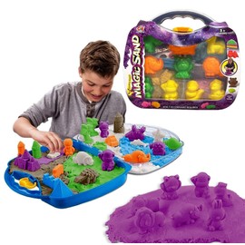 xwin sportseries Space Magic Sand Play Set 1000g with Handle Box & 10 Pcs Accessories Shape Molds, Fun Gifts Toy for Boys & Girls, Make Your Own Craft Activity for Kids