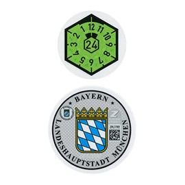 Munich German License Plate Registration Seal - Überlegen by Z Plates (Front Set, 2024)