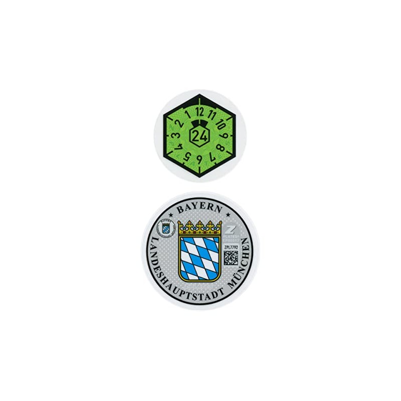Munich German License Plate Registration Seal - Überlegen by Z