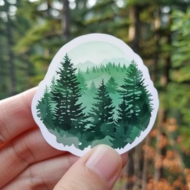 Generic Forest Trees Nature Vibes Sticker for Car, Bike, SUV, Truck, Helmet, Laptop, Water Bottle, Notebook, Decal Window, Guitar, Skateboard, Bumper Vinyl Sticker 5 inch, KG 84