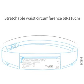 AONIJIE Running Waist Bag Large-capacity Water-repellent Running Hydration Belt Unisex Suitable for Mountain and Running (Piano black,One Size)