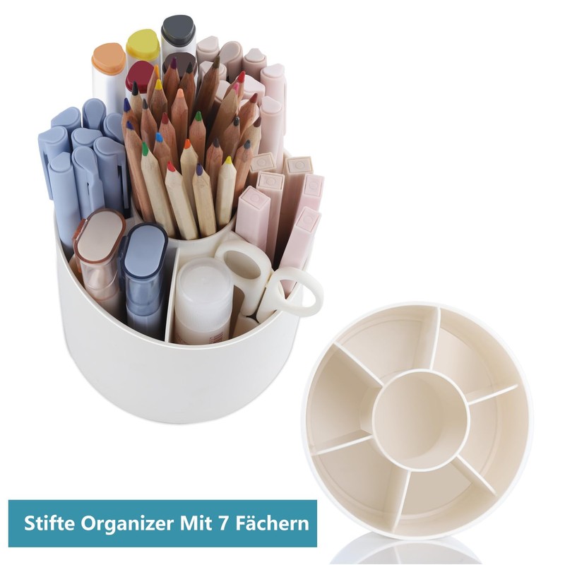 DoocliB Desk Organiser, 360 Degree Pen Holder Rotatable