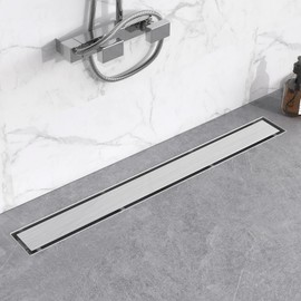 YEFU Shower Drain Nickel for Bathroom: 60 Inch Stainless Steel Linear Shower Drain – 2-in-1 Shower Floor Drain with Tile Insert Grate – Rectangle Linear Drain with Adjustable Feet & Hair Strainer