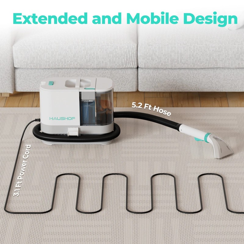 HAUSHOF Portable Carpet Spot and Upholstery Cleaner Machine Deep Stain