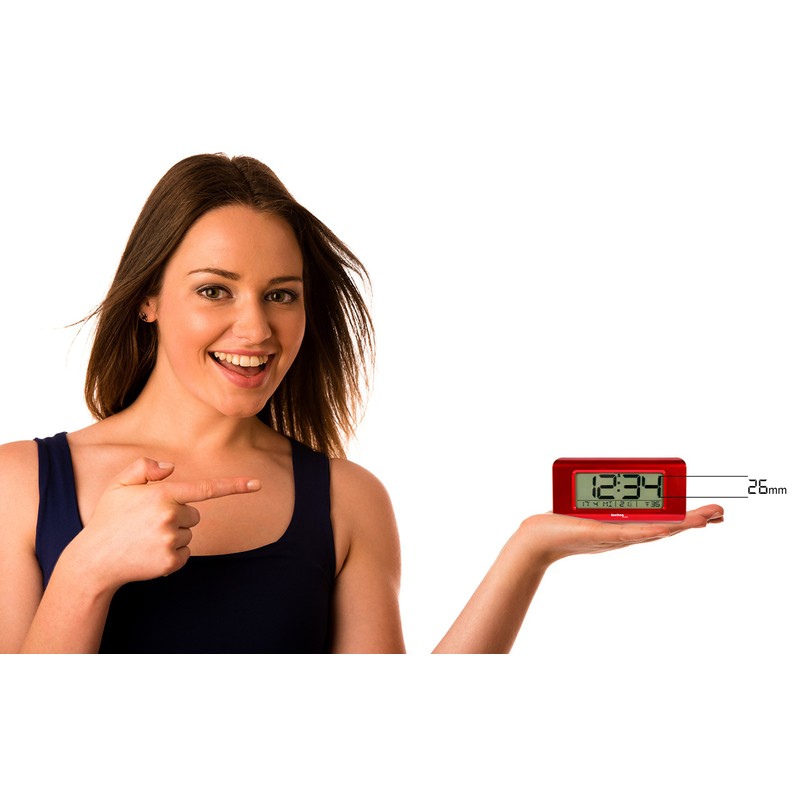 Technoline WT 197 Quartz Alarm Clock Metallic Red