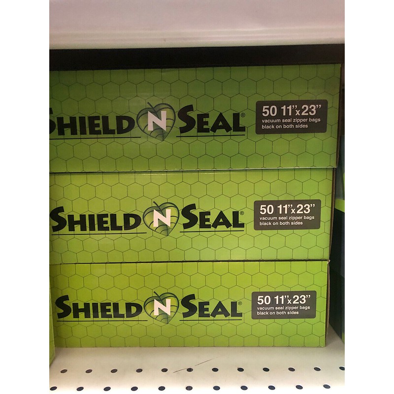 Shield N Seal 11"x23" Vacuum Seal ZIPPER Bags 50pc (BLACK/BLACK,