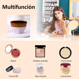 Dahihi Brocha de Maquillaje de Base Cepillo 2 Piezas - Kabuki de Base Profesionales, Fundación Brush de Cerdas Sintéticas Prémium, Cosmética para Mezclar Líquido, Polvos Impecables, Cosméticos Mixtos