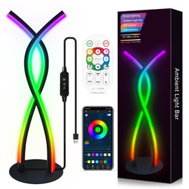 Daymeet LED Bedside Table lamp, Modern Bedside Light Desk Nightstand Lamp RGBIC Color Changing Dimmable with Remote Music Sync Bluetooth APP Control Night Light for Home Living Bedroom Office Decor