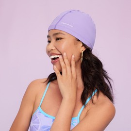 WATERTIME Fabric Swim Cap for Adult Women Men, Silicone Waterproof Layer, Cloth Swim Cap Gifts for Swimmers, Lightweight and Comfortable, Perfect for Pool, Beach, Lap Swimming (Pink)